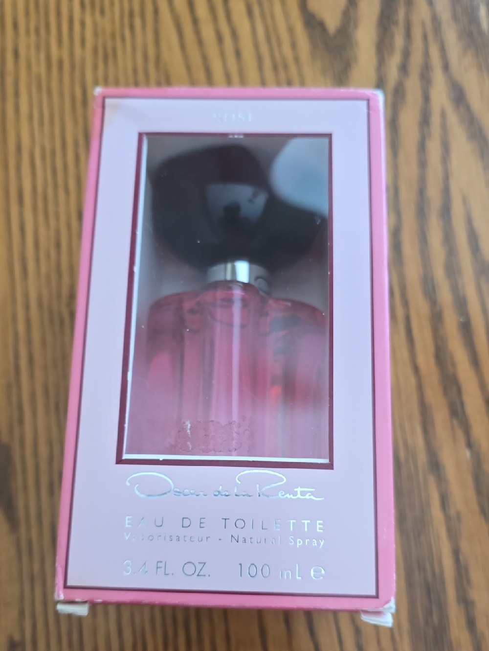 Oscar de la Renta Rose Eau de Toilette Bottle 3.4 Oz, In A Pink Box